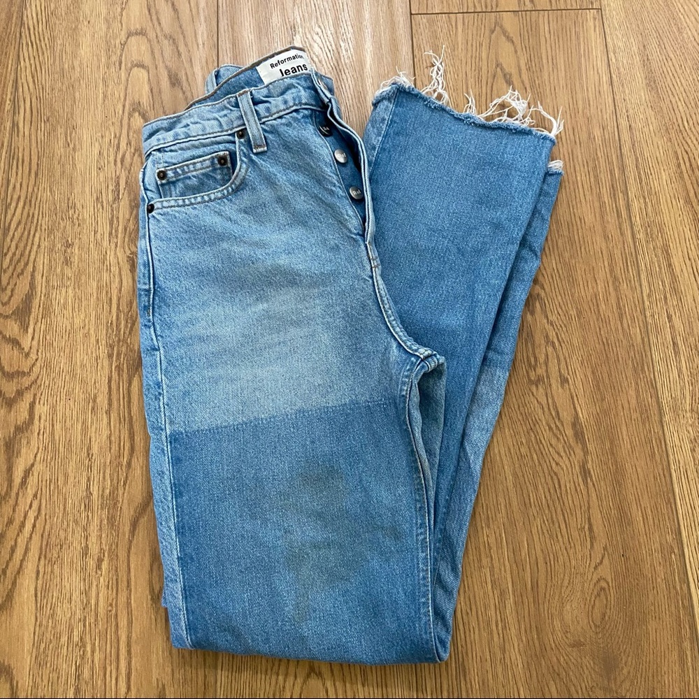 Reformation Cynthia Patch Jeans - Stained!